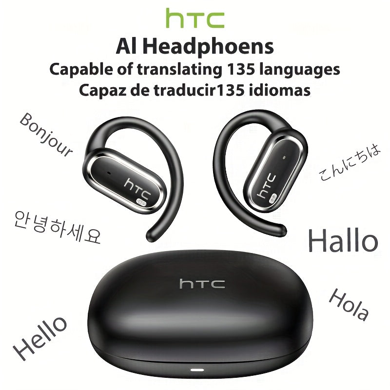HTC NE03 Open OWS Wireless Headset Supports 135 Languages Real Real-time Translation Earbuds Call Noise Cancelling