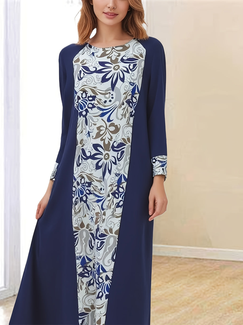 Middle East European and American Spring Summer Floral Print Dress