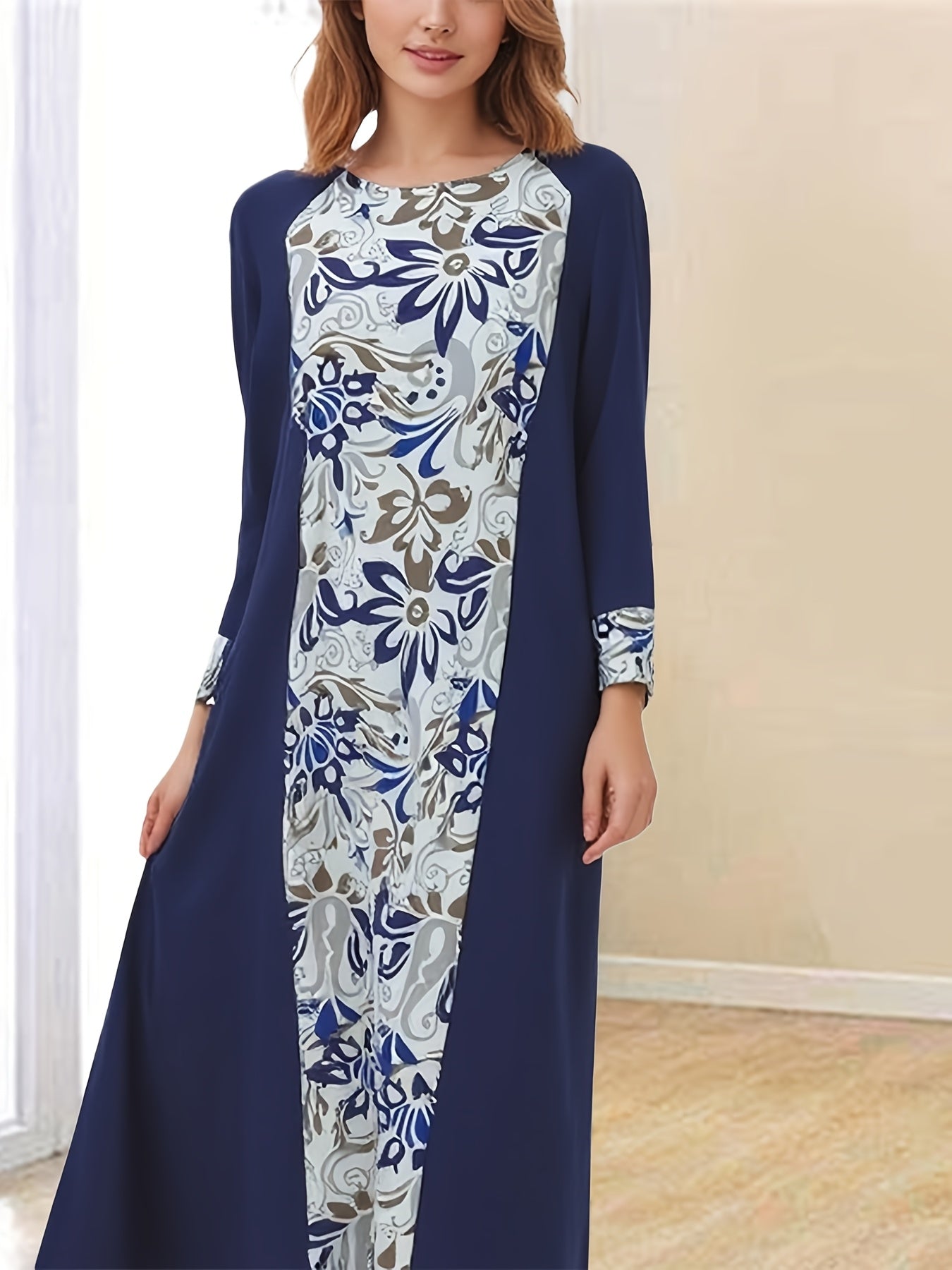 Middle East European and American Spring Summer Floral Print Dress