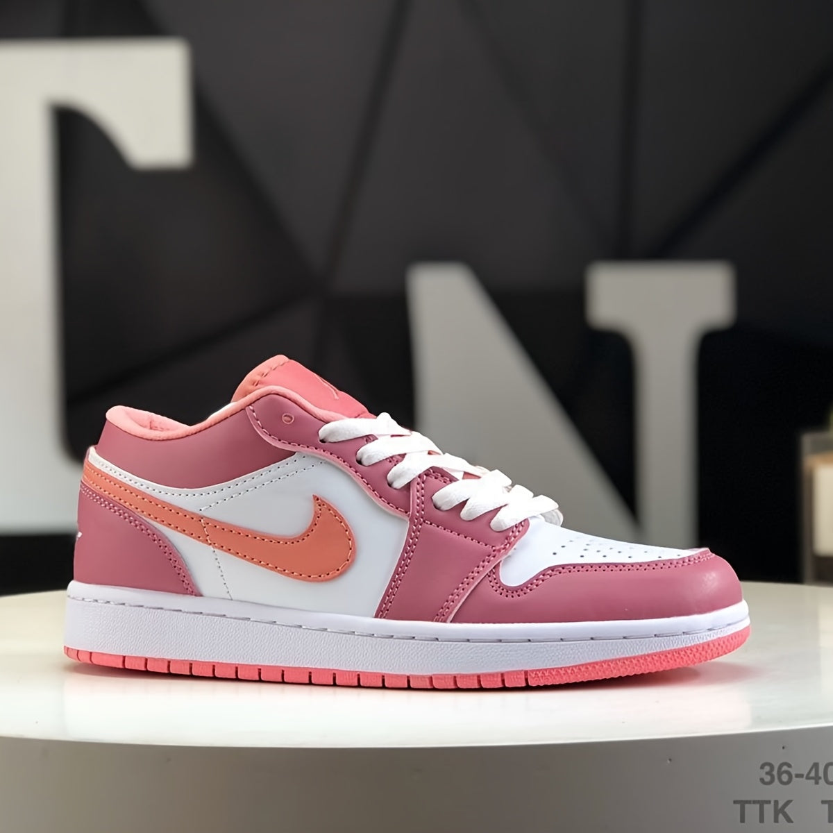 Nike Air Jordan 1 Low Women Casual Shoes, Pink Color Low-Top Thick Sole Skate Shoes