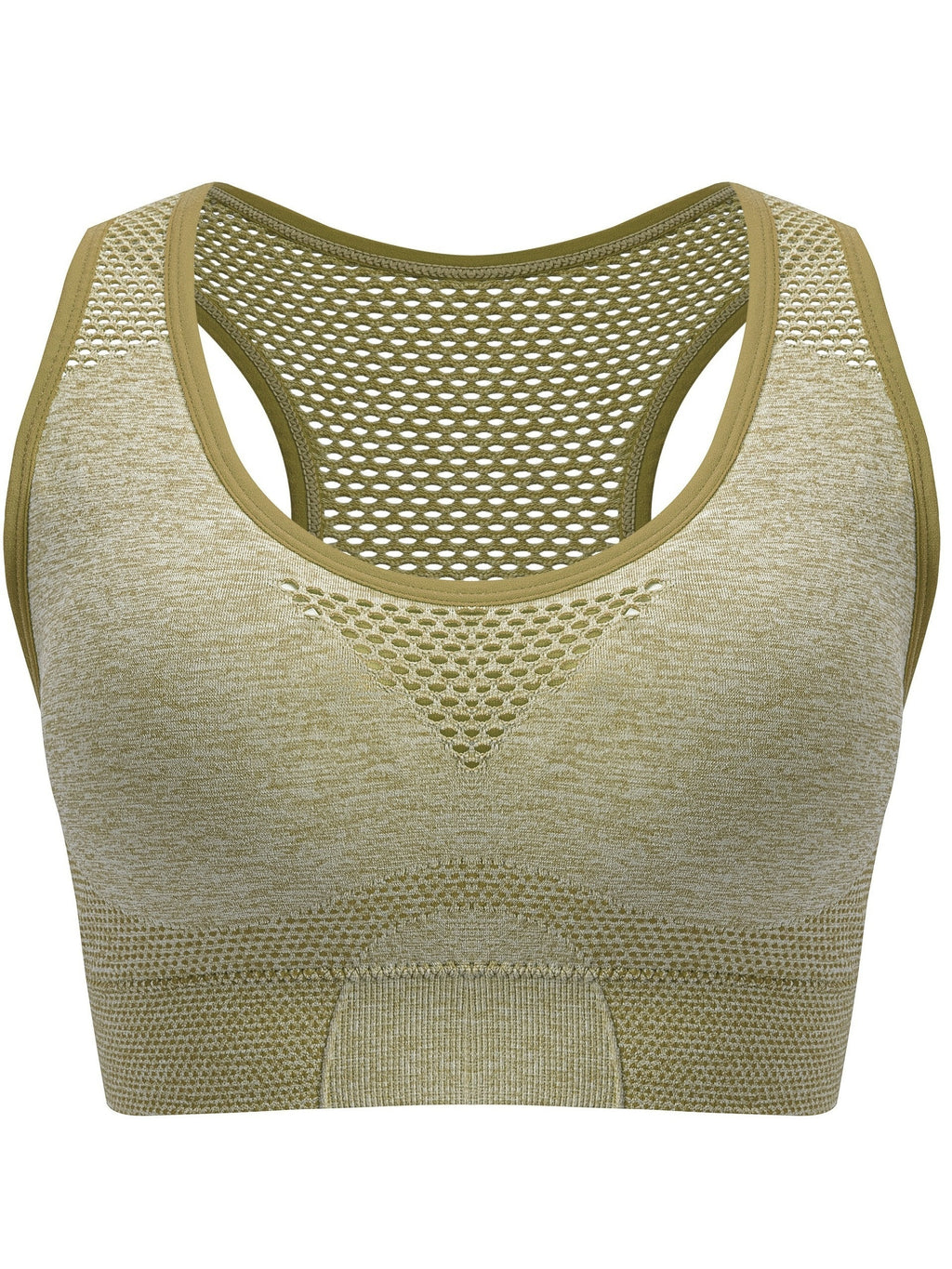 Plus Size Seamless Sports Bra - Breathable Hollow Mesh Thin Yoga Bra Without Steel Ring