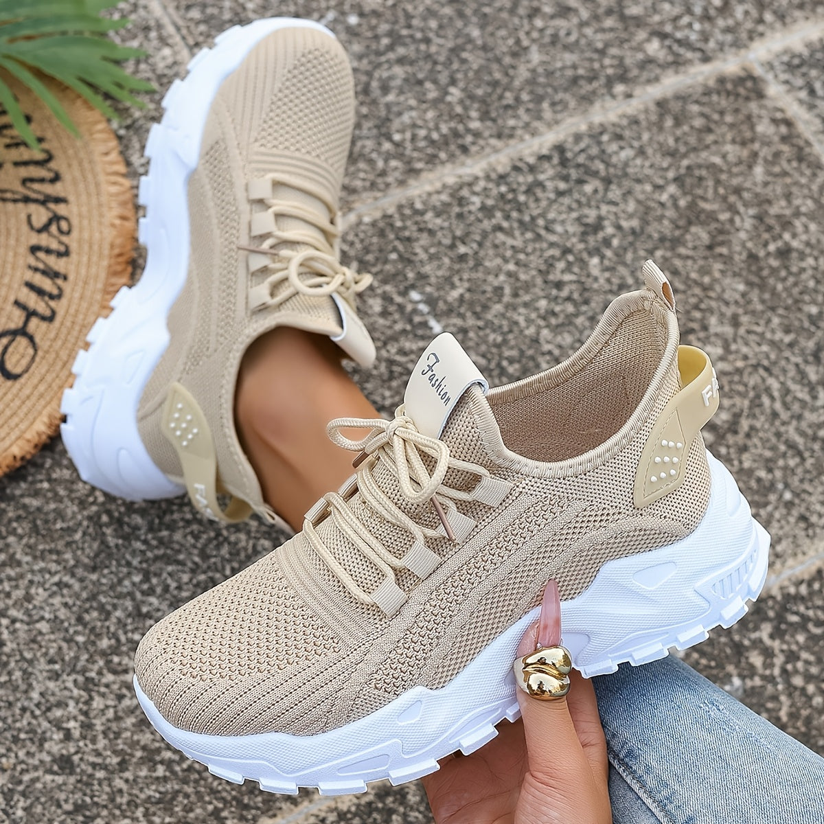 Plus Size Women's Lightweight Breathable Fabric Casual Sneakers - Stability Support Soft PU Sole, Vibrant Red All-Season Walking Shoes for