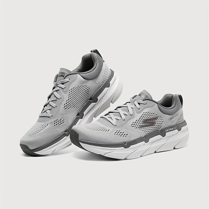 Skechers Women's Grey Running Shoes - Breathable Mesh & Fabric Upper, Thick Cushioned EVA/Rubber Sole
