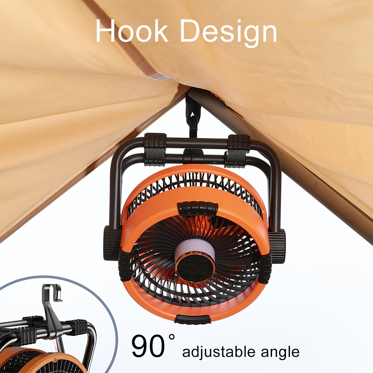 Storm Outdoor Fan - 30ft Cold Wind, 20000mAh Battery, LED Lantern, Phone Charger