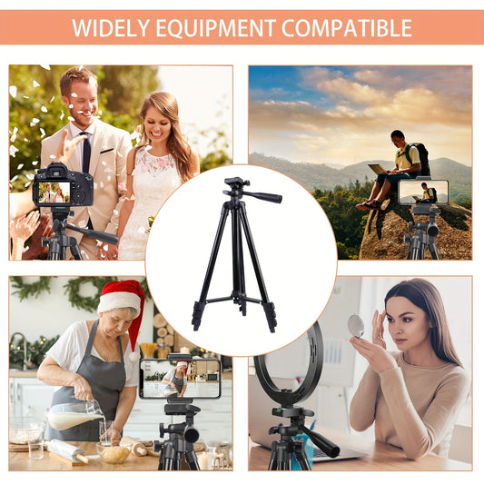 Adjustable Travel Tripod - with Phone Holder & Clip, Remote Control