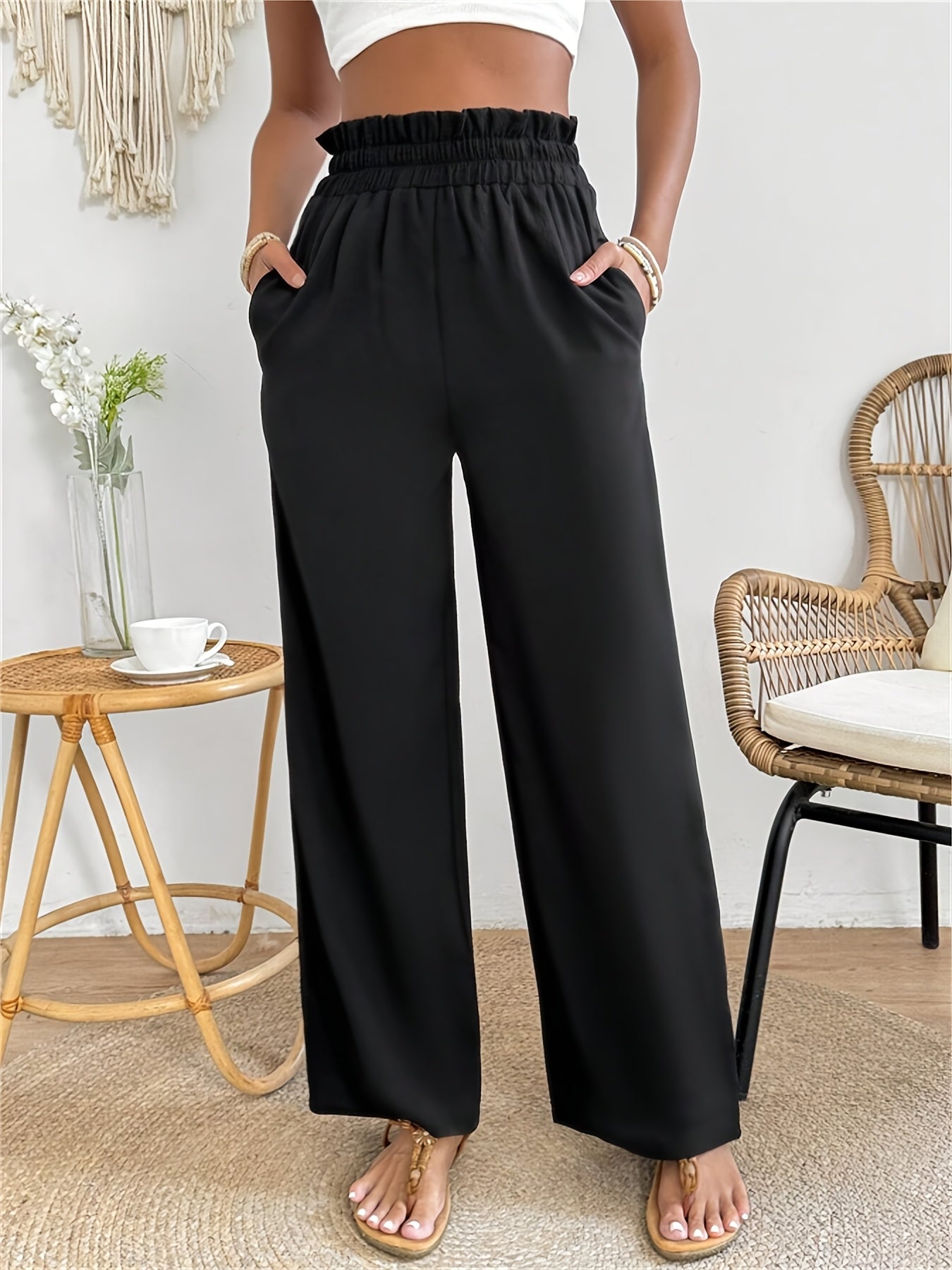 Women's Bohemian Paisley Print Wide-Leg Pants