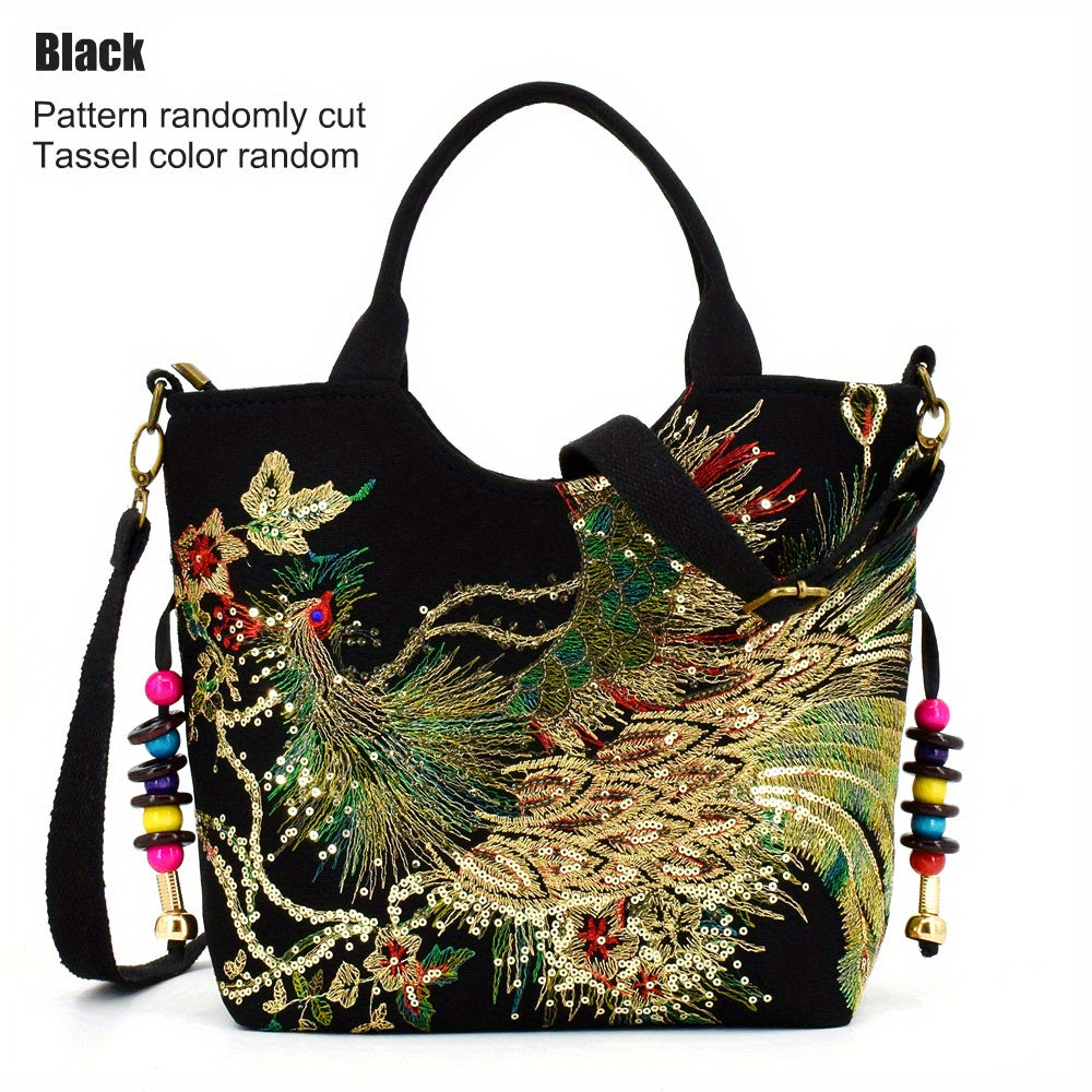 Chic Women's Embroidered Satchel Purse