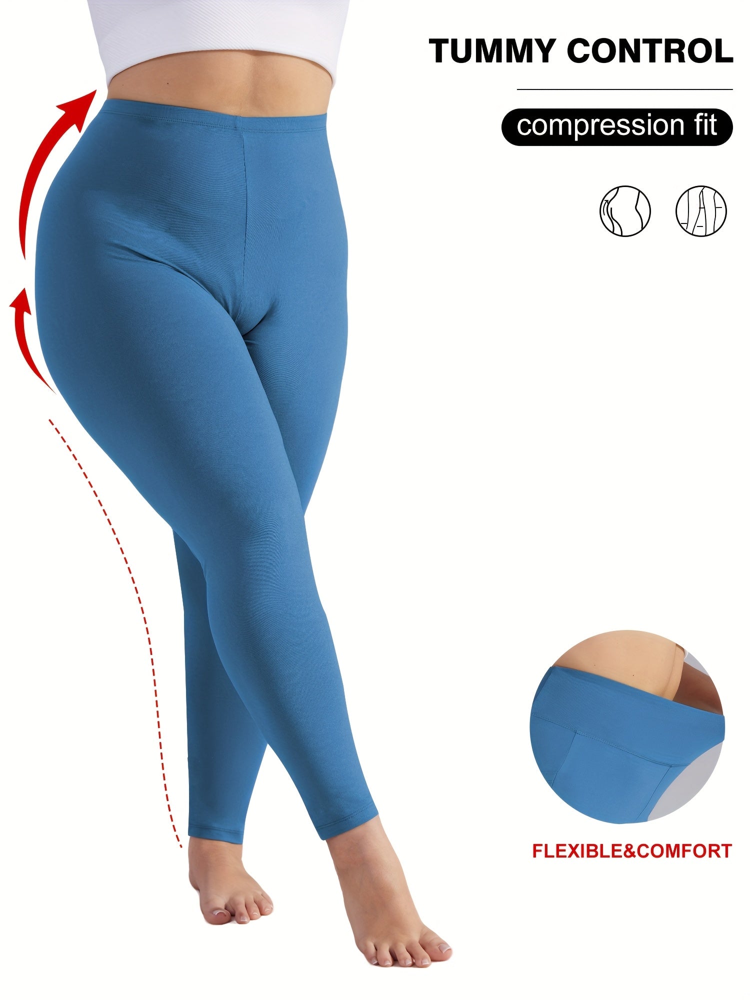 Stretchy High-Waist Plus Size Women's Cropped Leggings
