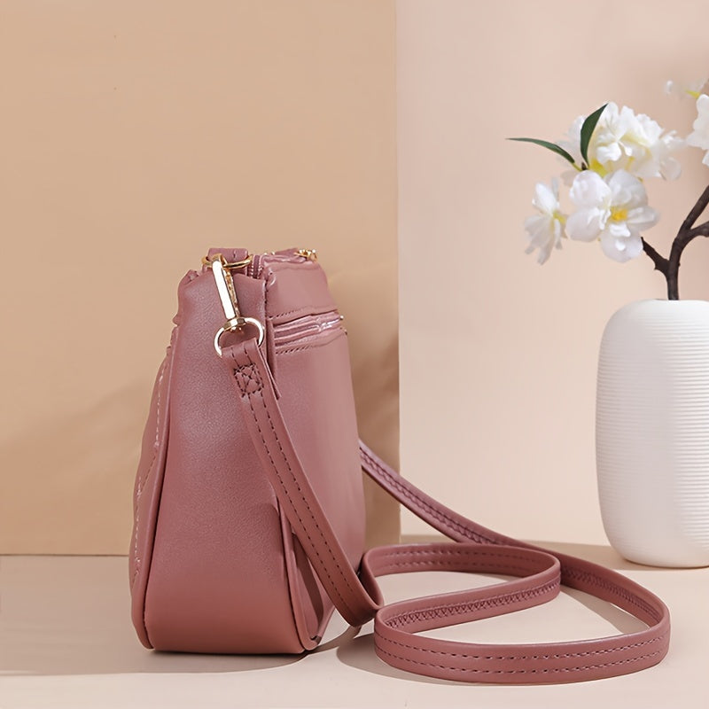 Fashionable Crossbody Bag with Multiple Layers and Large Capacity