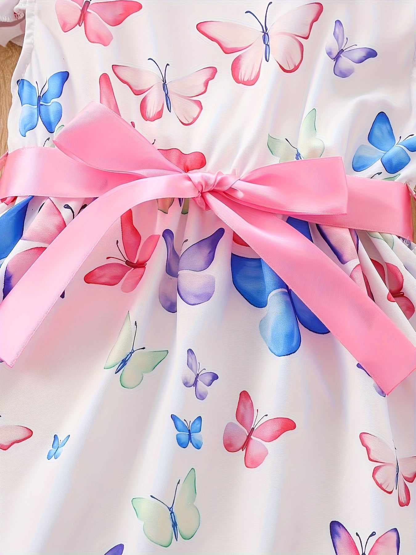 Fantasy Butterfly Sweet Princess Print Dress with Hat Set