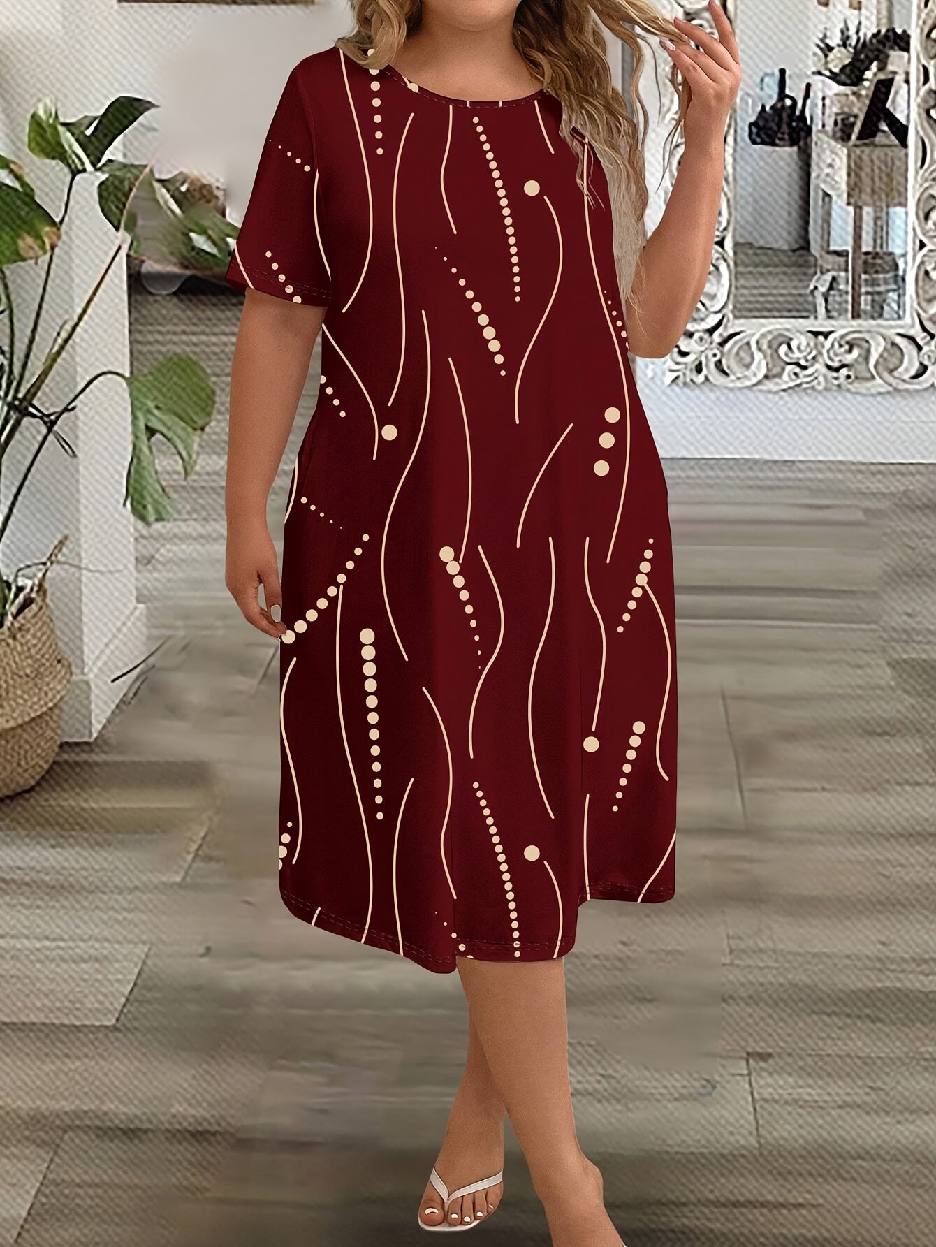Women's Plus Size Casual Midi Dress