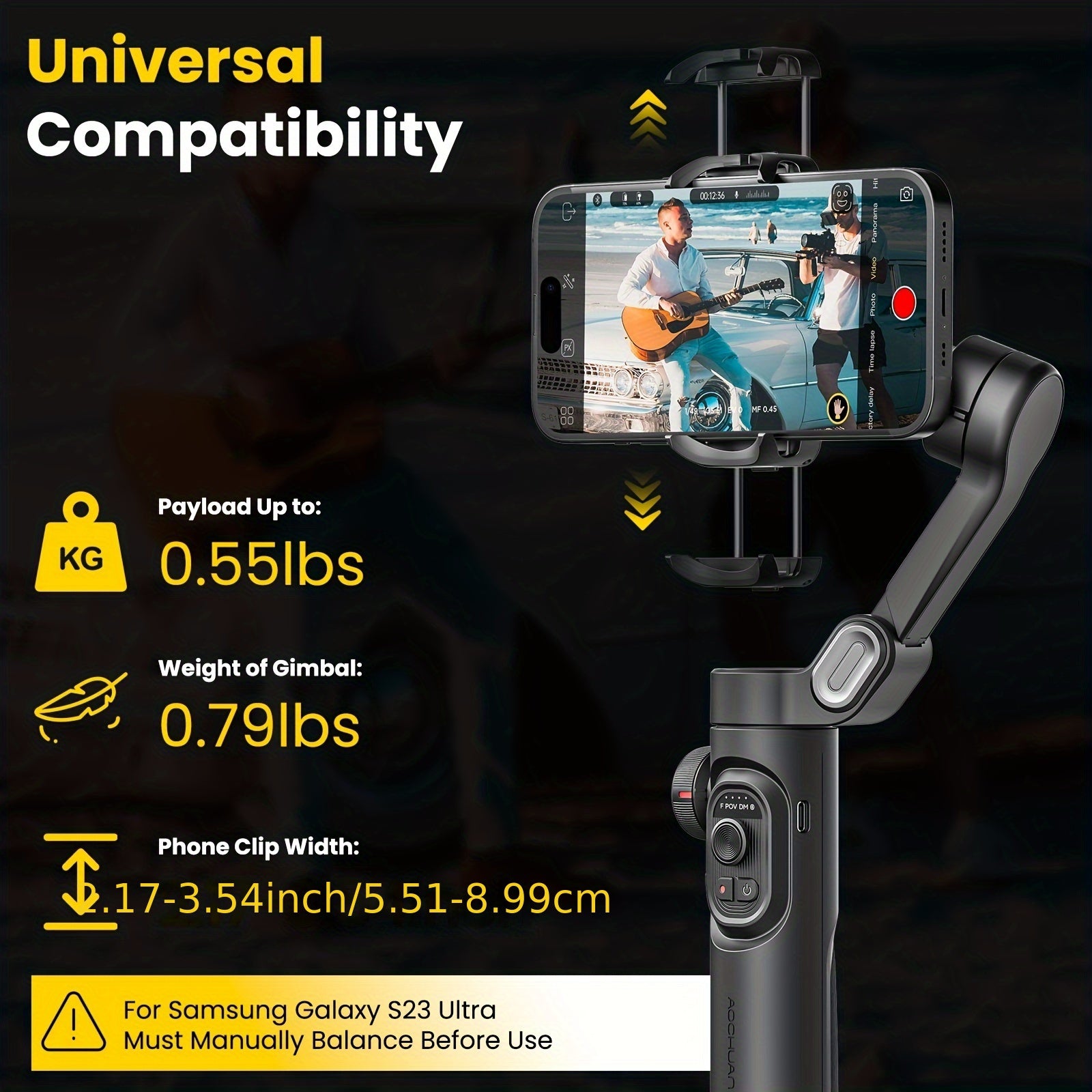 Smart XE Combo1: 3-Axis Phone Gimbal & Video Stabilizer Kit with RGB Fill Light