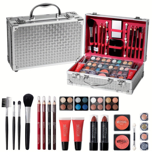 All-In-One Makeup Gift Set, Professional Makeup Tools 56pcs Set Eye Shadow Lipstick Blush Lip Liner Eyeliner with Makeup Brush Mirror