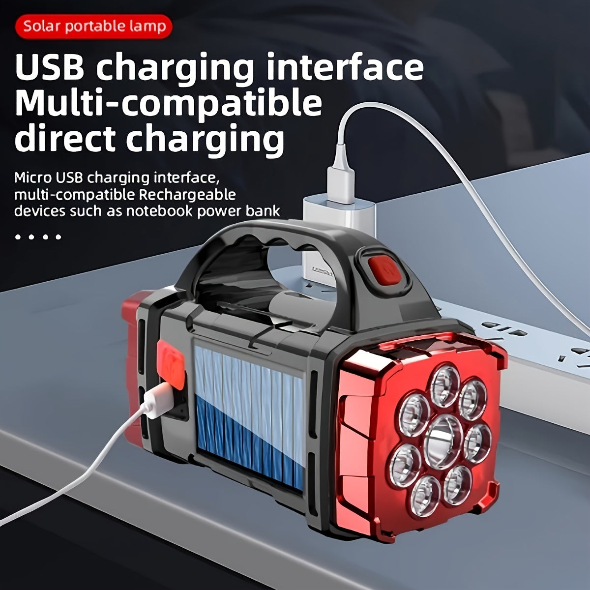 1pc GDSIZHE Solar & USB Rechargeable Emergency Light