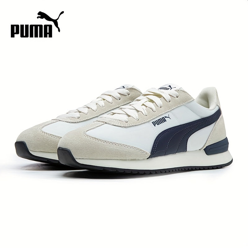 PUMA Men's & Women's Low-Top Sneakers - White/Pink/Black/Purple Genuine & Lace-Up Closure, Bold PUMA Logo