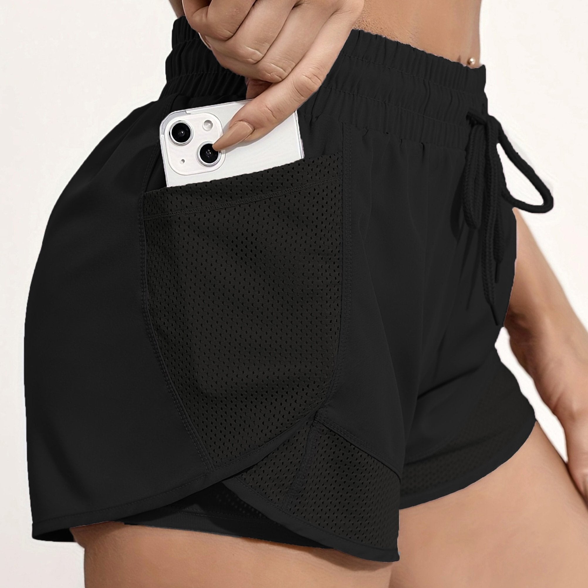 Women's 2-in-1 Yoga Shorts With Quick-Drying Fabric
