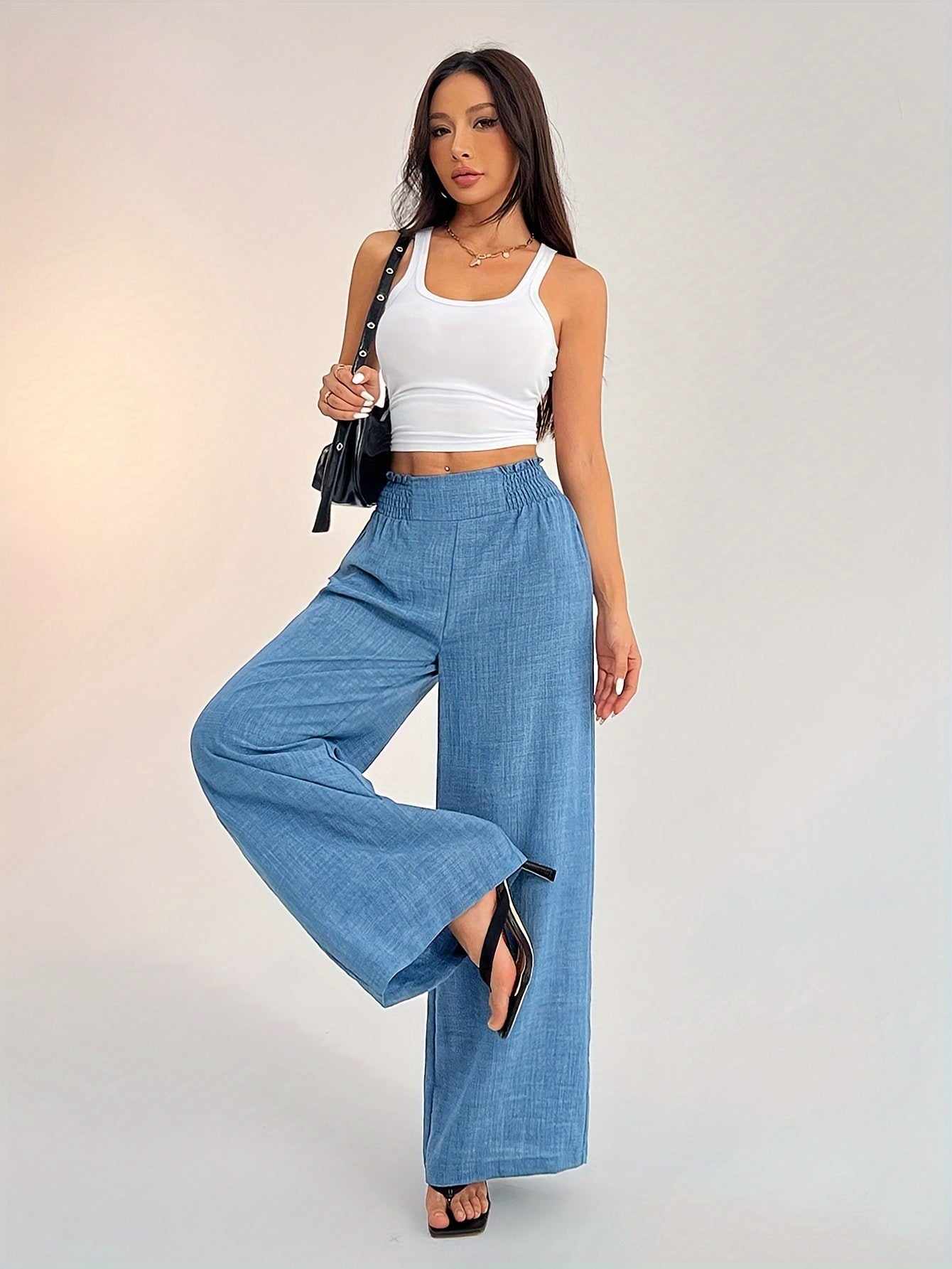 Women's Casual Denim Wide-Leg Pants