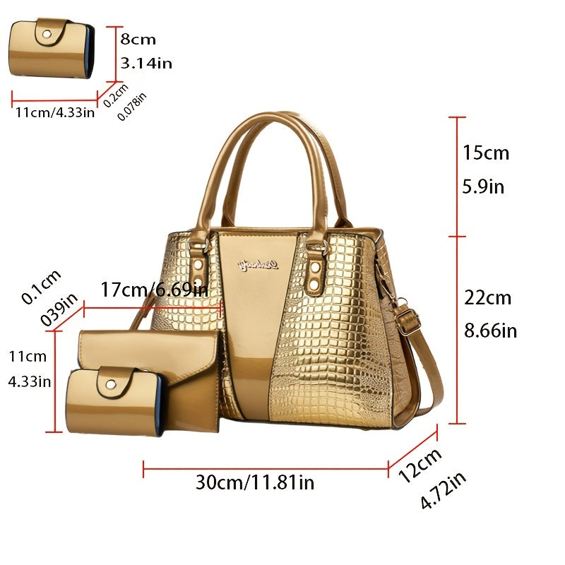Three-Piece Women's Handbag Set