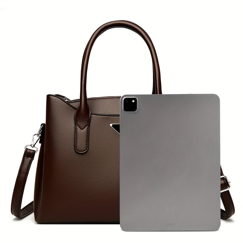 3pcs Women's Faux Leather Handbag Set