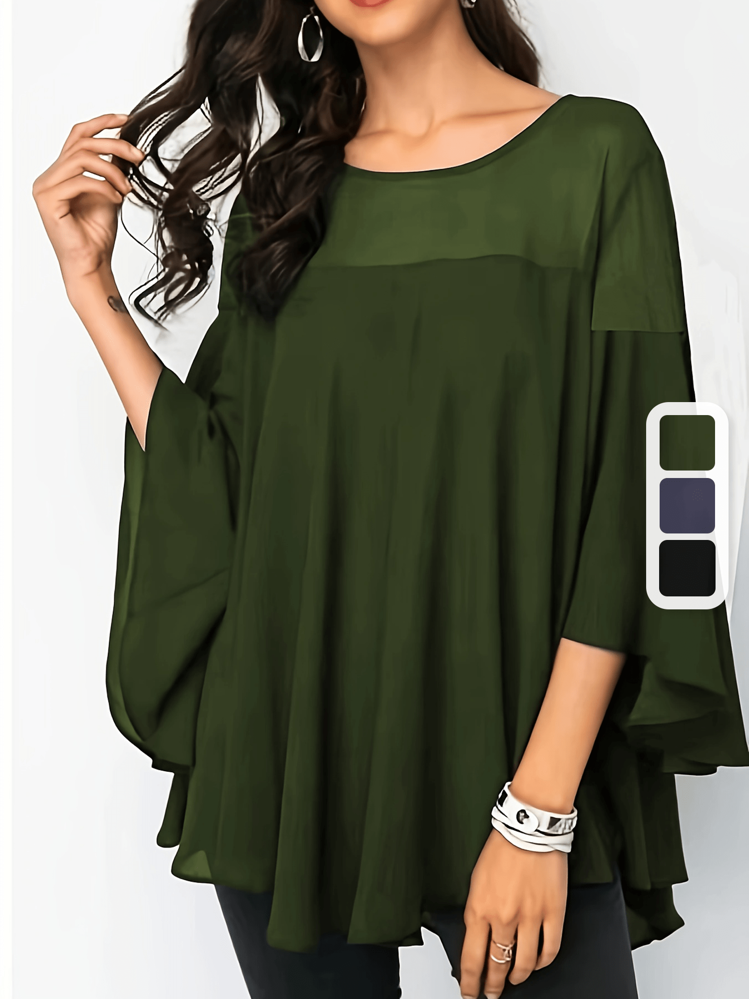 Vibrant Green Short Sleeve Blouse with Lace Trim