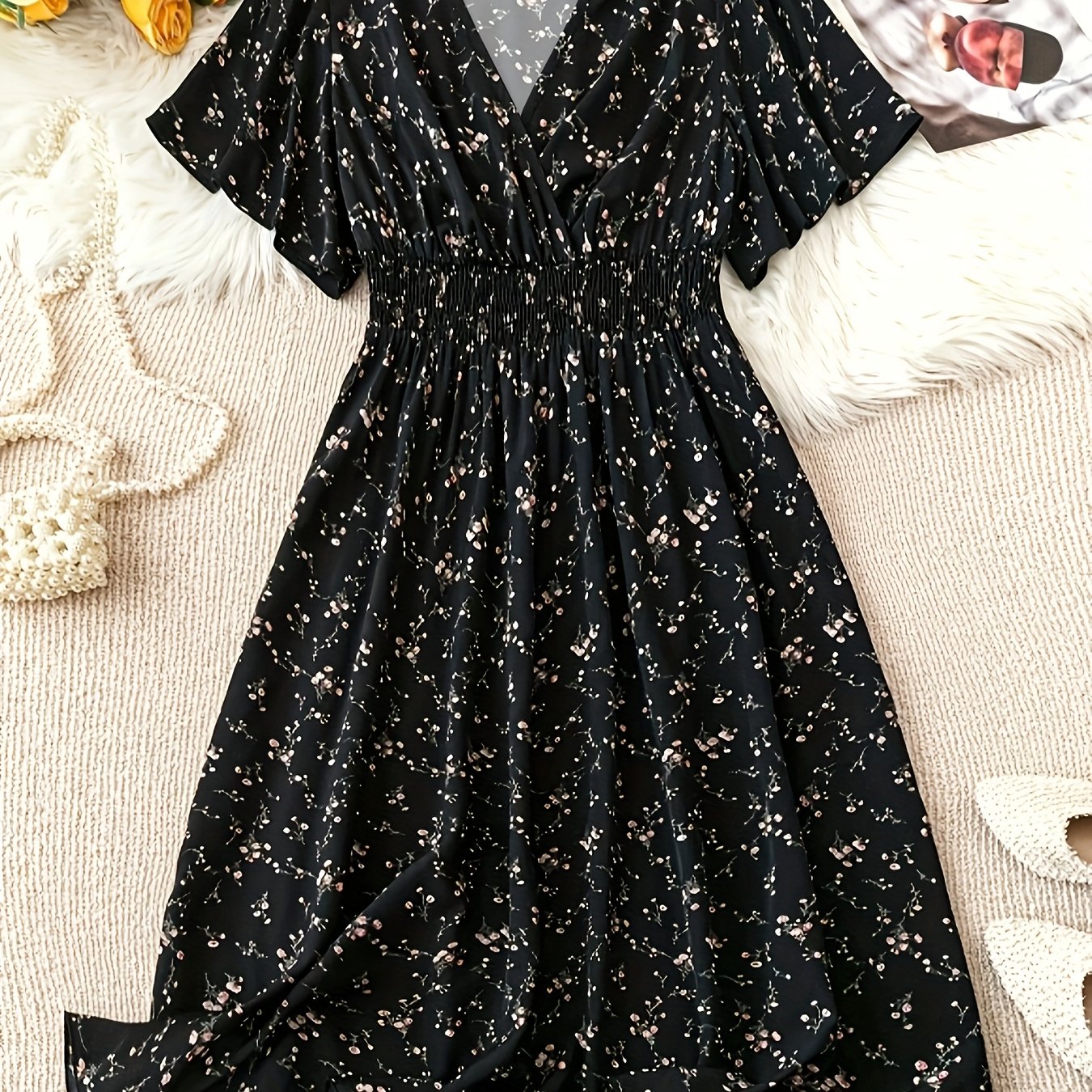 Elegant Plus Size V-Neck Dress