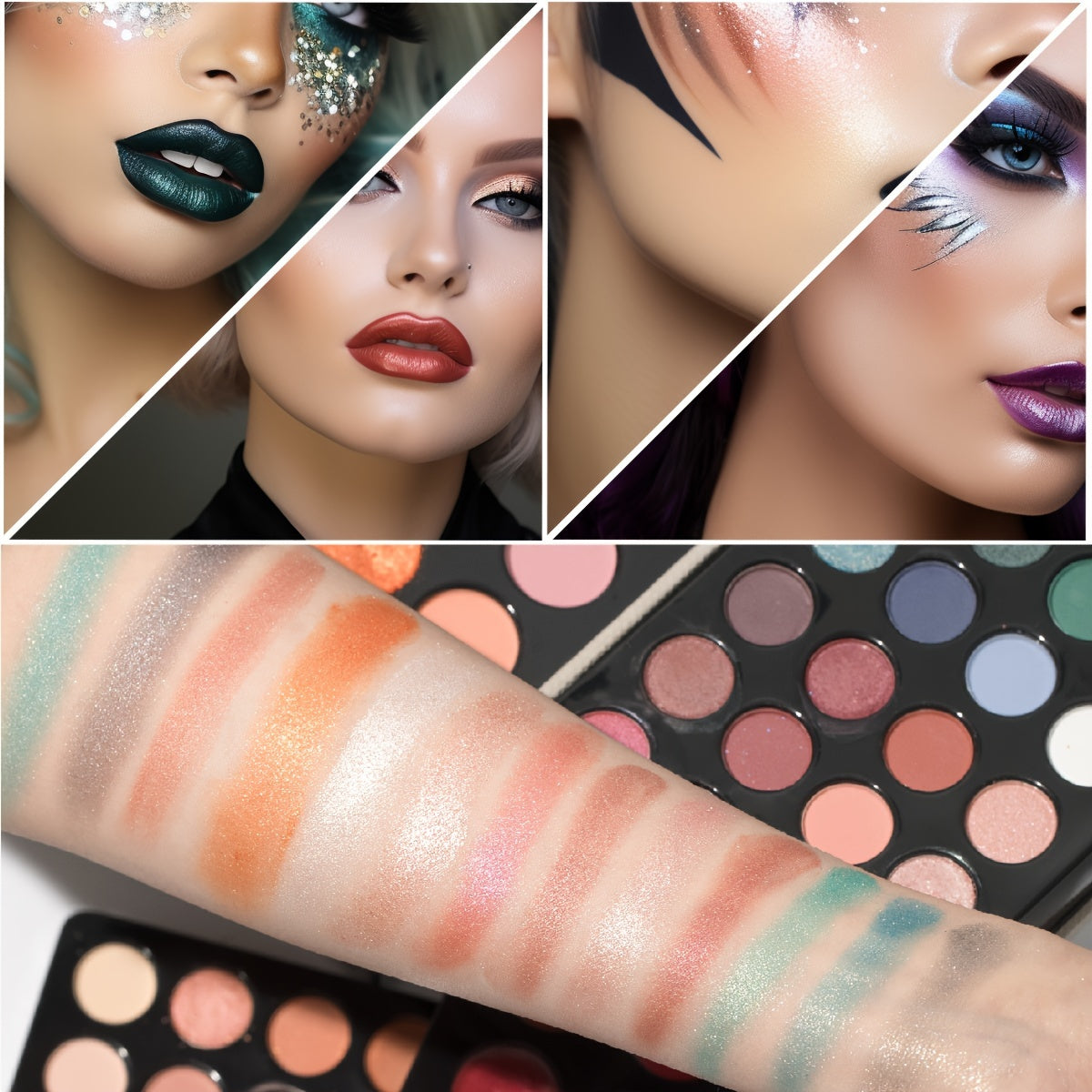 127pcs Leopard Print Makeup Gift Box, Eyeshadow Blush Highlighter Small Mirror Makeup Brush Multi-Purpose Women's Makeup Set, Surprise