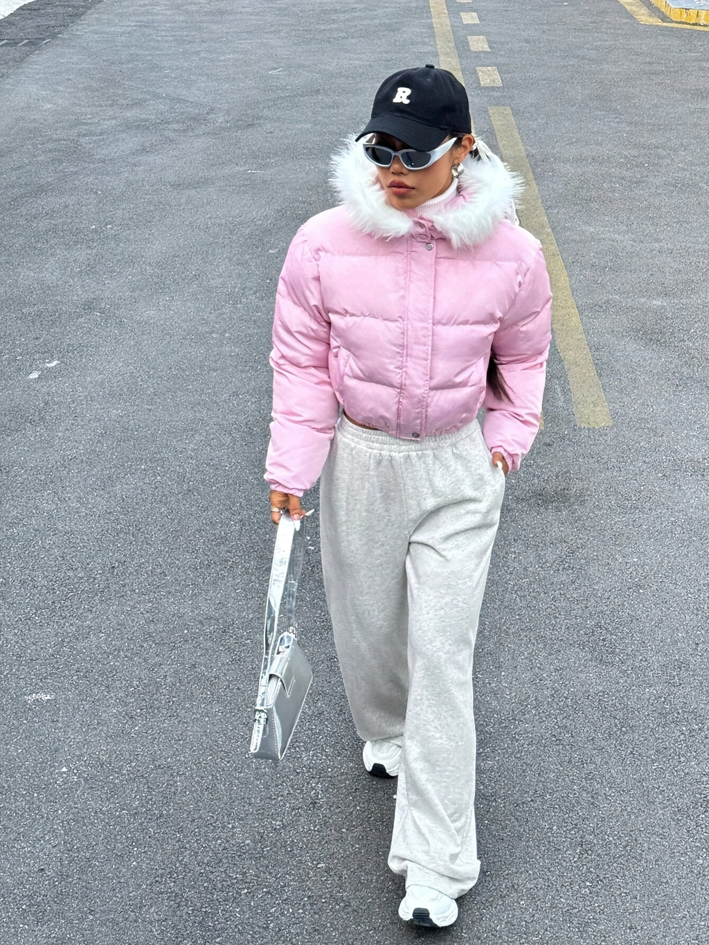 Women's Jogger Pants - Elastic Waistband Wide-Leg Lounge Pants with Side Pockets