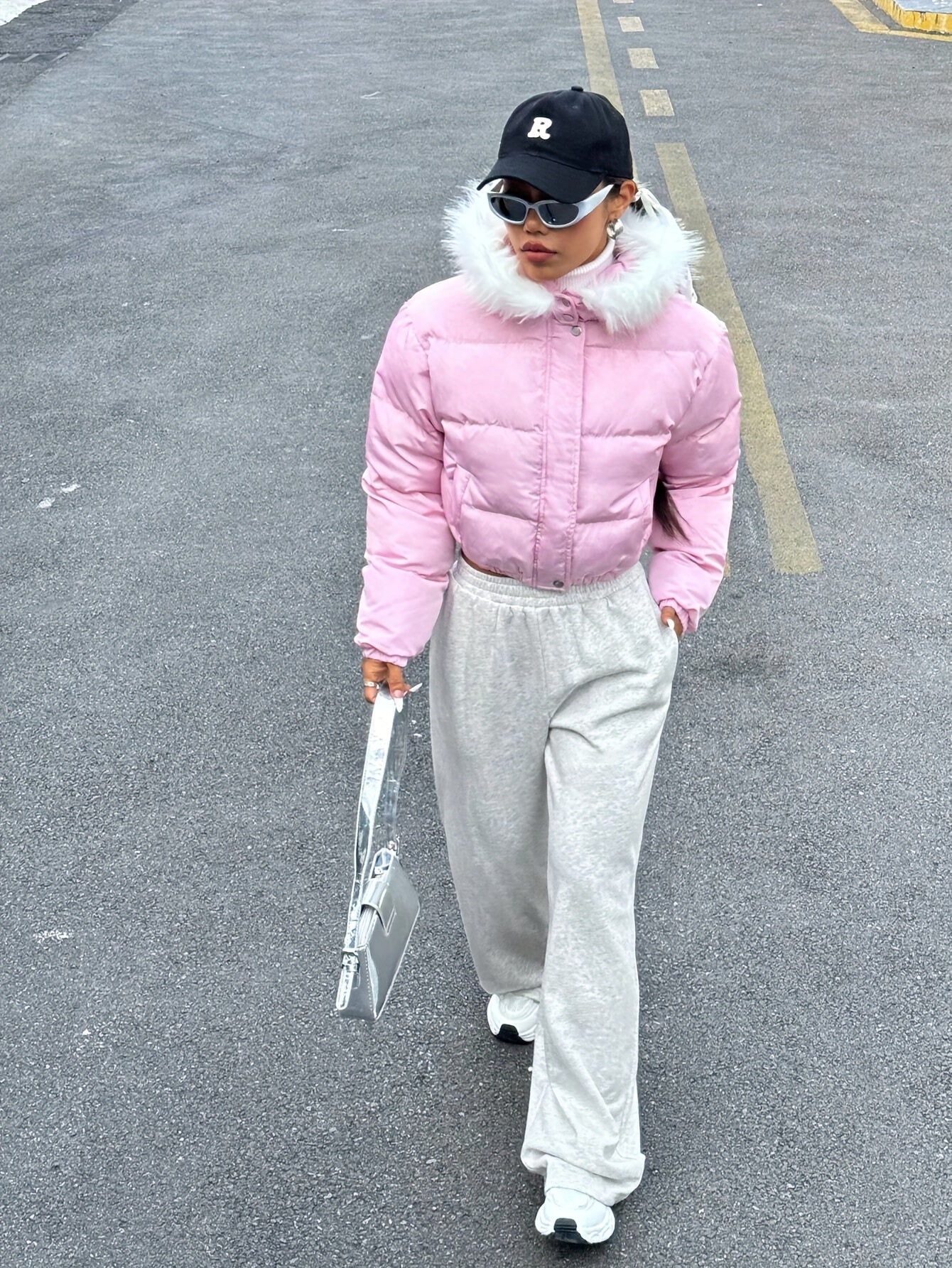 Women's Jogger Pants - Elastic Waistband Wide-Leg Lounge Pants with Side Pockets