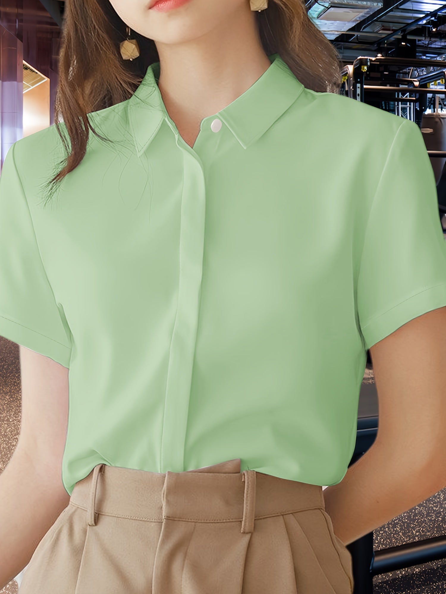 Women's Classic Short Sleeve Shirt, Versatile Design