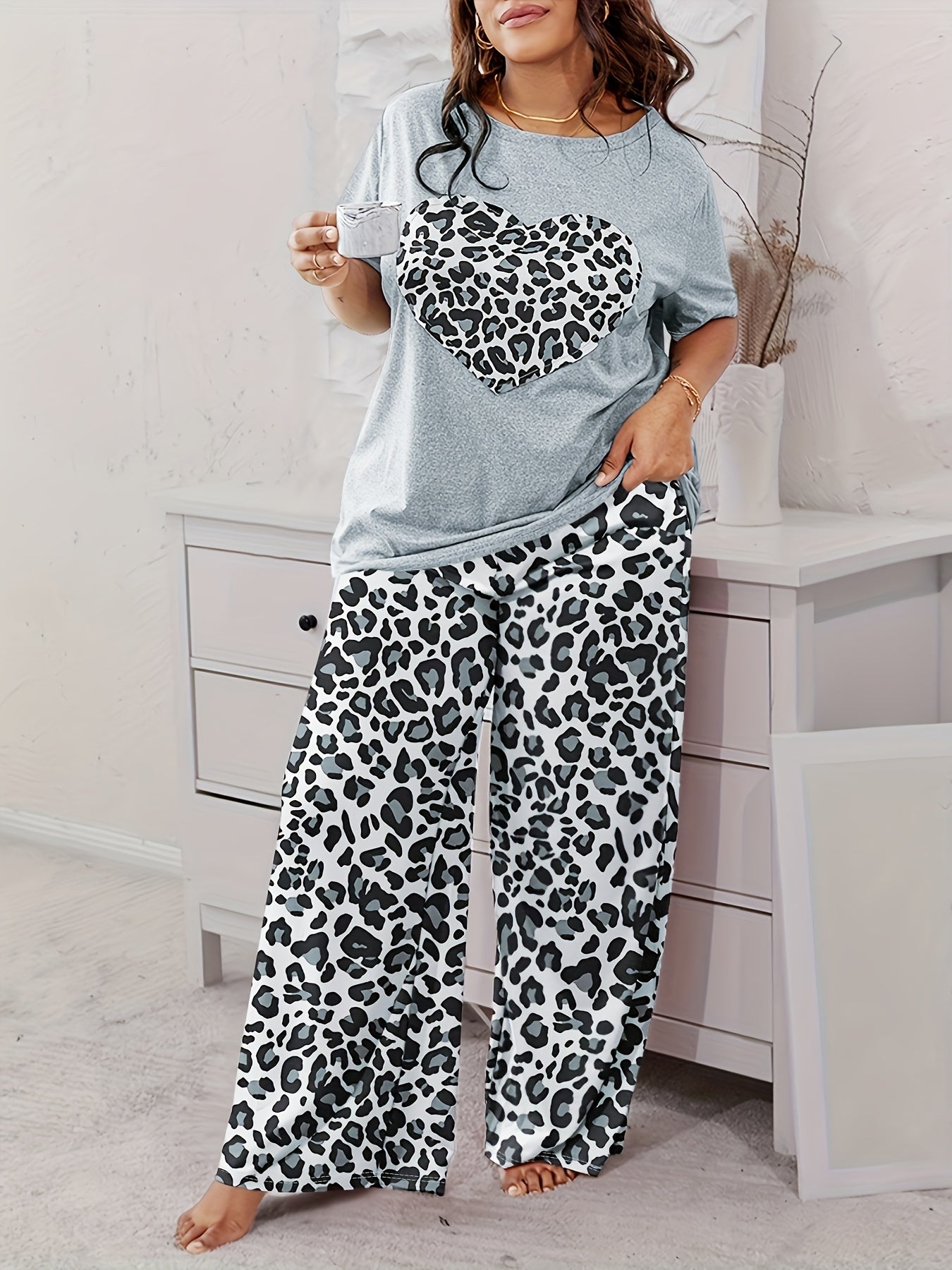 Leopard Print Love Casual Set