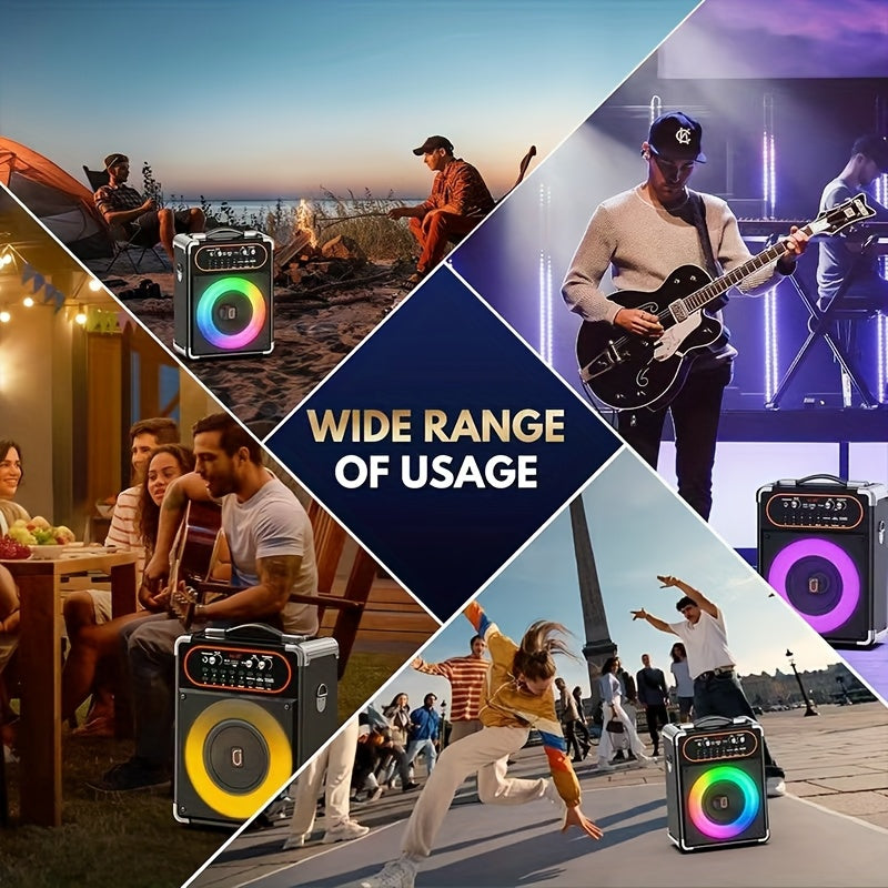 Karaoke Machine with 2 Microphones, Portable Wireless 5.3, Suitable for Outdoor Activities and Parties