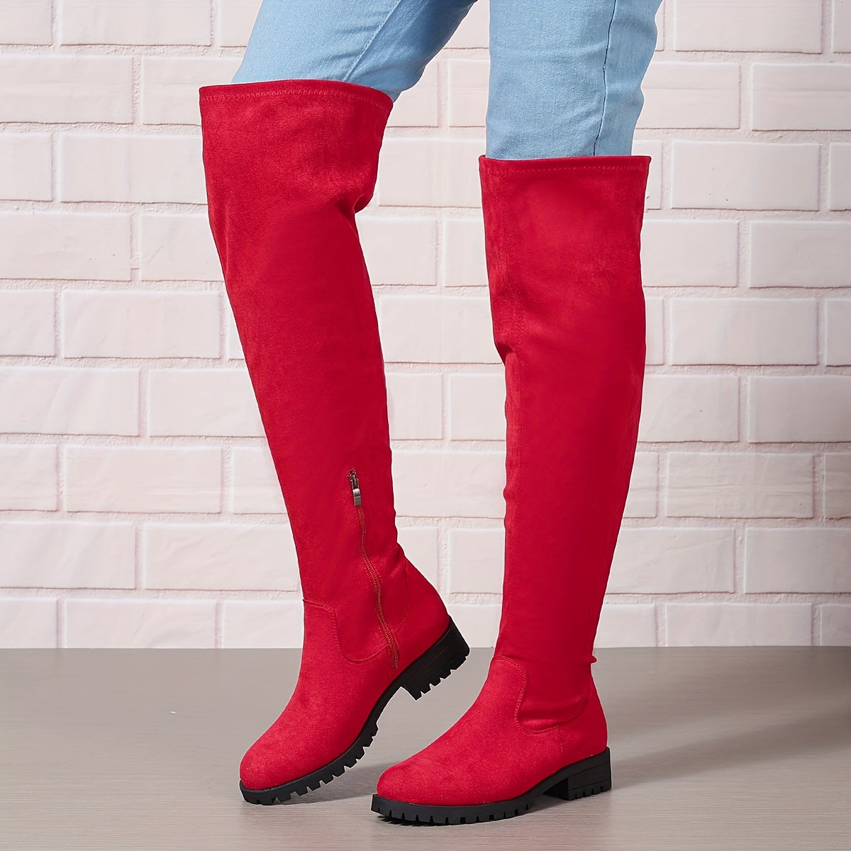 Stylish Women's Long Over the Knee Boots - Chunky Heel