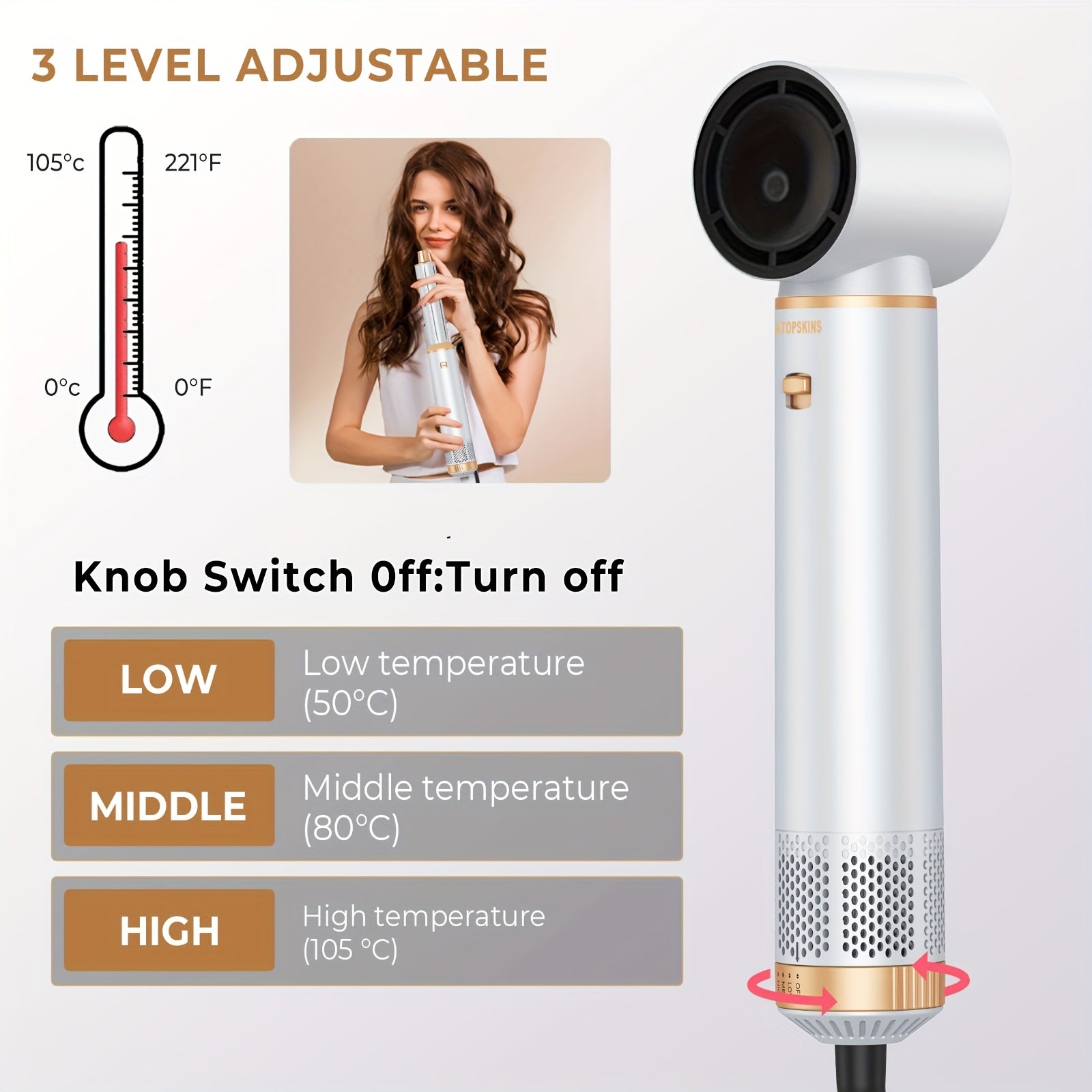 5in 1 Hot Air Brush Hair Styler Detachable Straightener Comb Curler