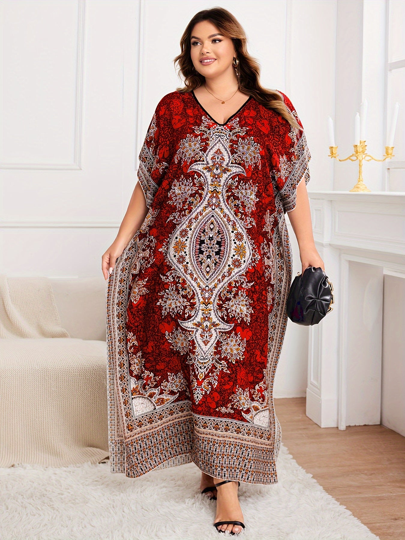 Plus Size Women's Bohemian Vacation Dress