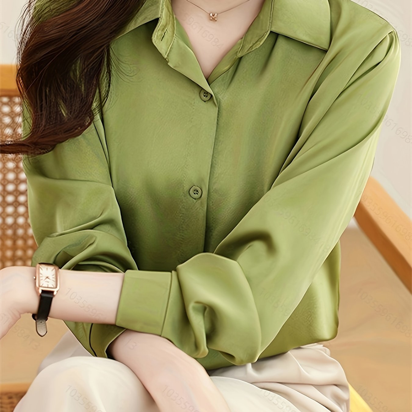Luxury Feel Wrinkle-Resistant Satin Shirt for Women
