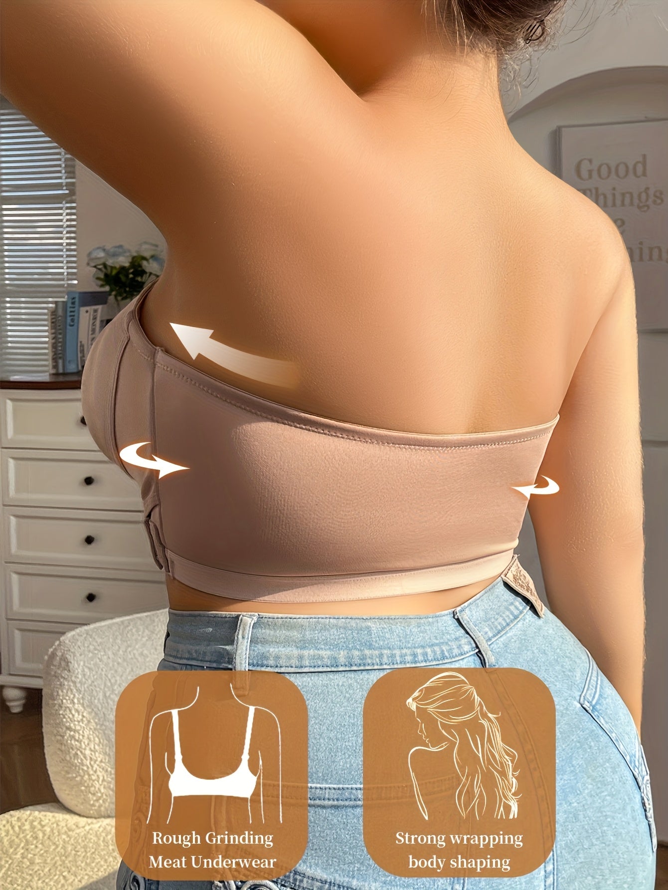 Seamless Strapless Bandeau Bra for Women
