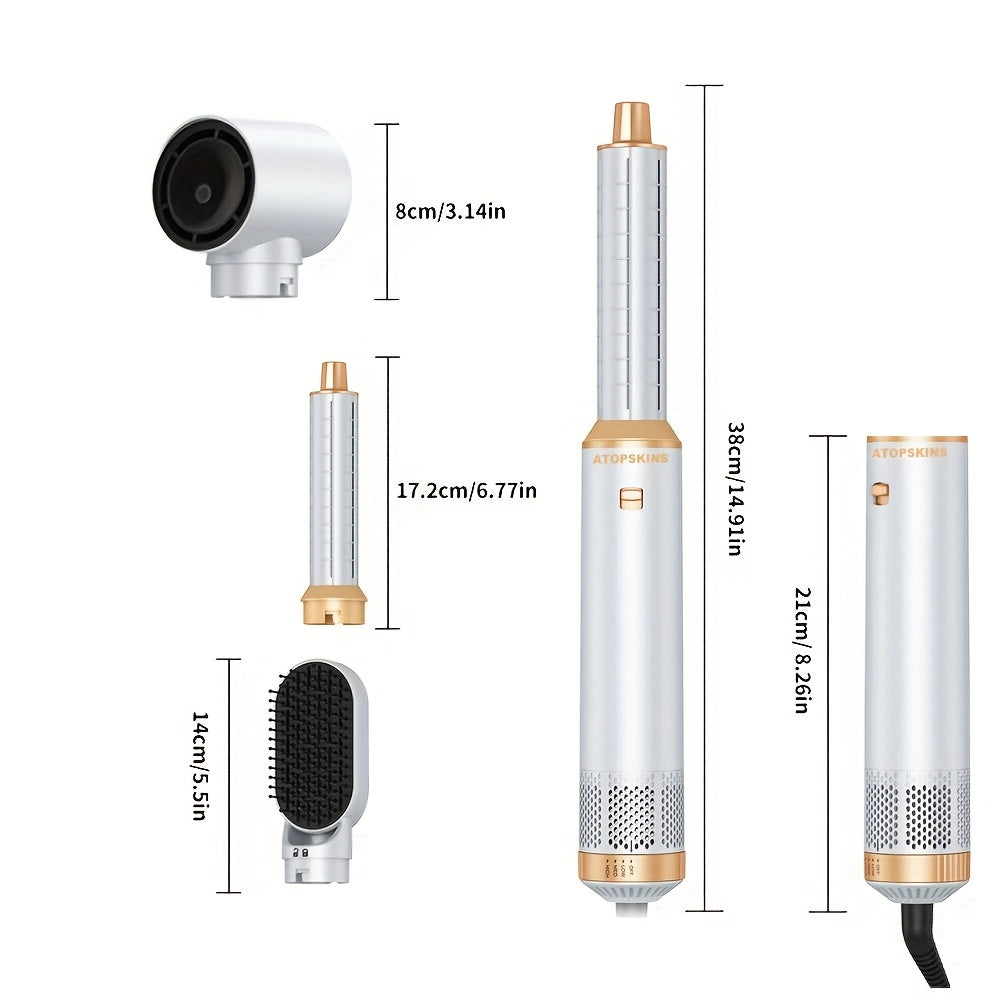 5in 1 Hot Air Brush Hair Styler Detachable Straightener Comb Curler
