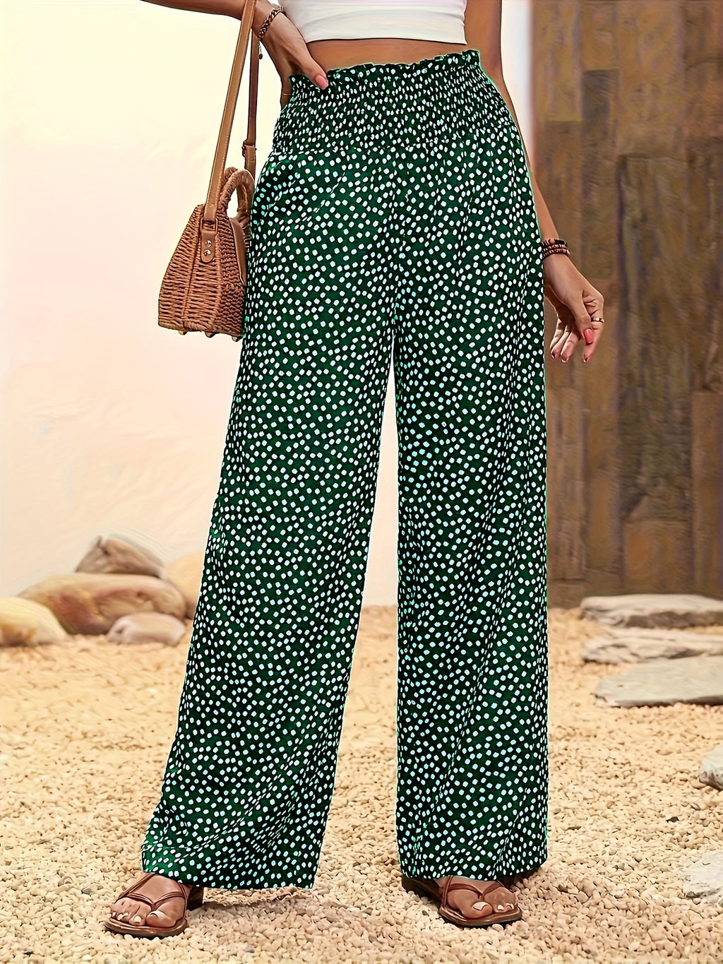 Casual Elastic Waist Loose Pants for Women