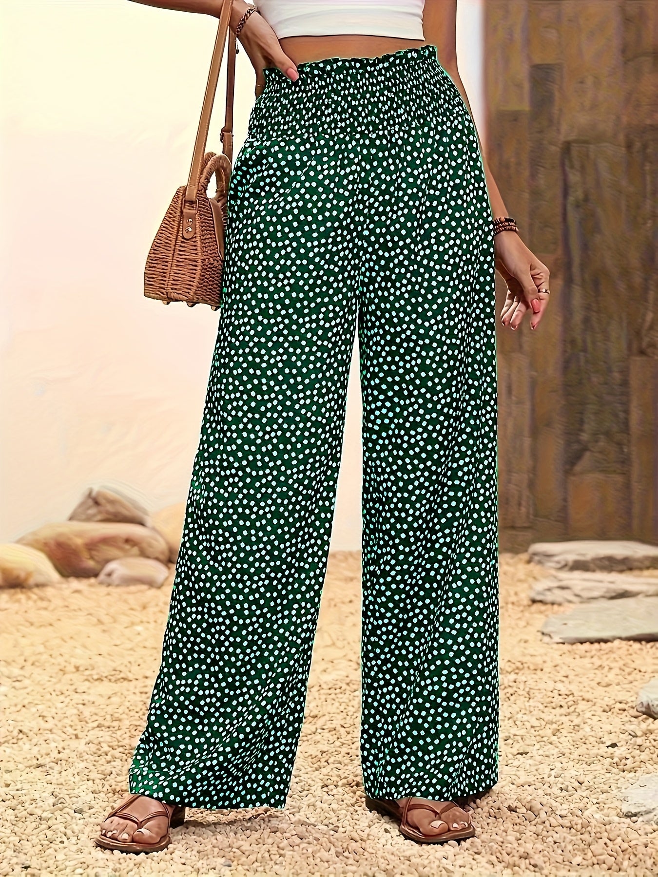 Casual Elastic Waist Loose Pants for Women