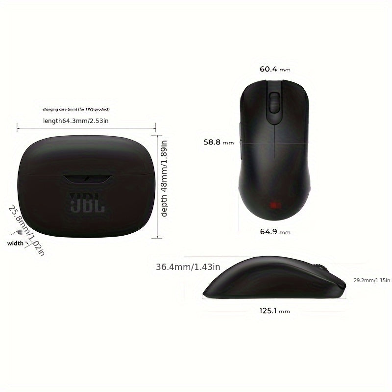 For JBL WAVE BEAM 2 Active Noise Cancellation Wireless Earbuds - Touch Control, Rechargeable Lithium Battery