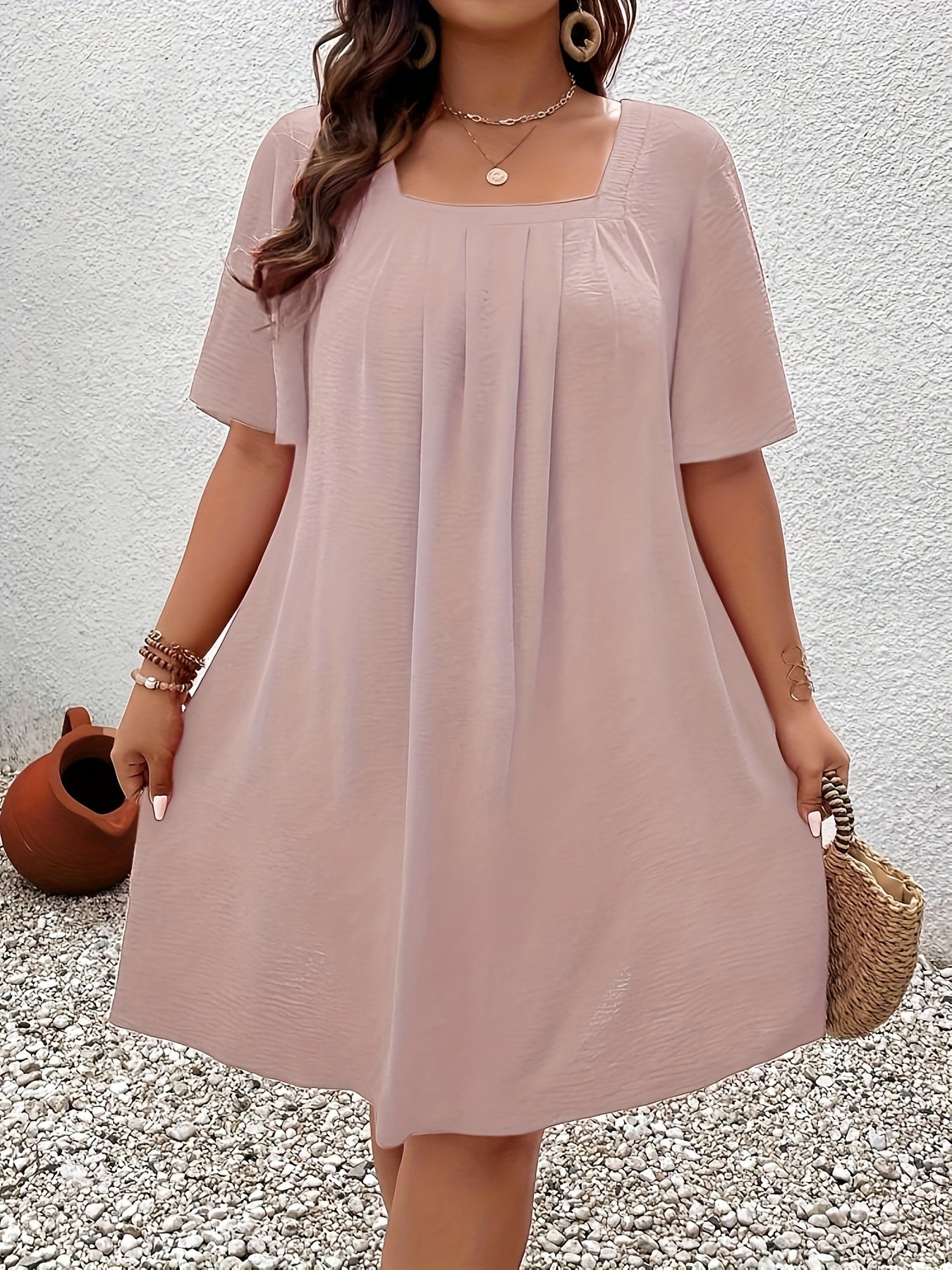 Elegant Square Neck Dress for Women