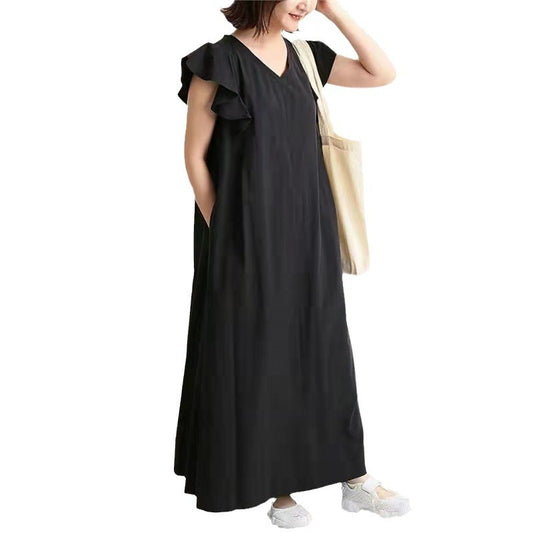 Ruffle Sleeve Dress Loose Slimming