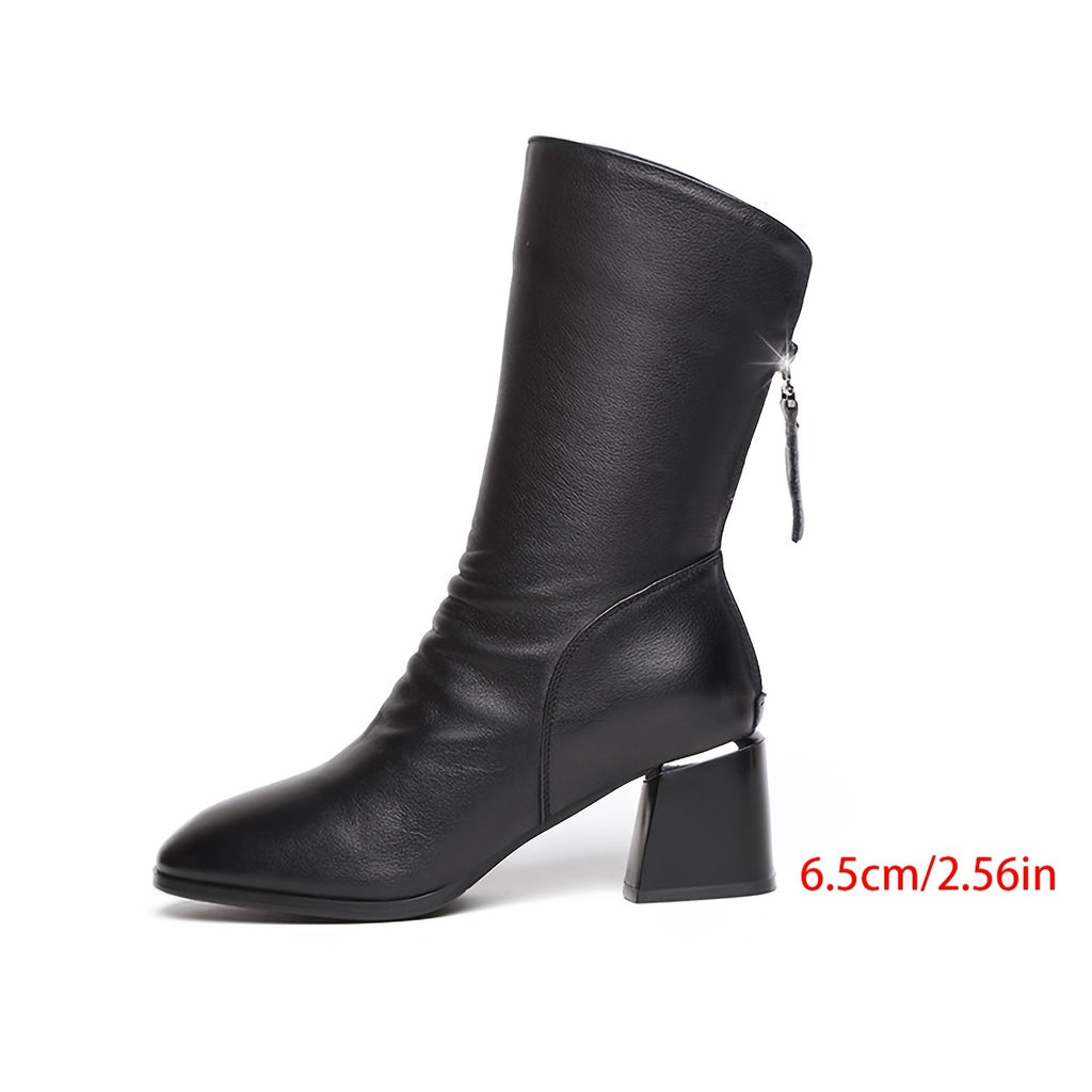 Women's Ankle Boots with Back Zipper, Fashion Short Boots