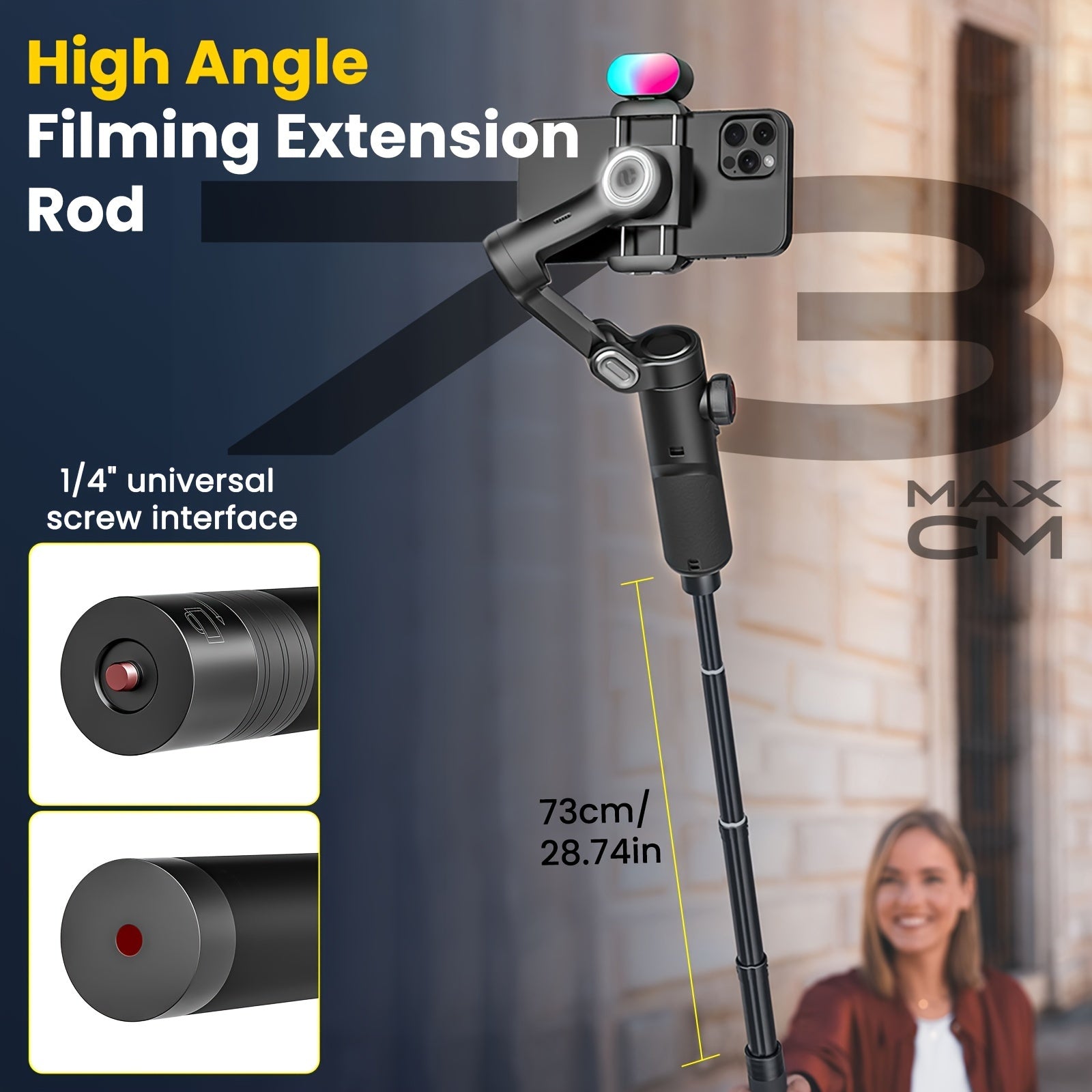 Smart XE Combo1: 3-Axis Phone Gimbal & Video Stabilizer Kit with RGB Fill Light