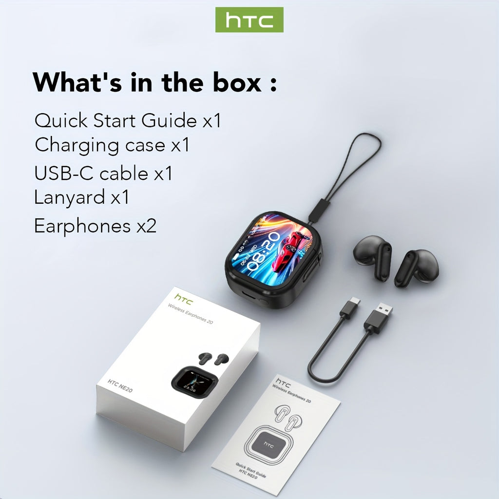 HTC NE20 TWS Wireless Translation Headset 6.0 Face-to-Face 134 Languages Real-Time Translation Suitable for Sports