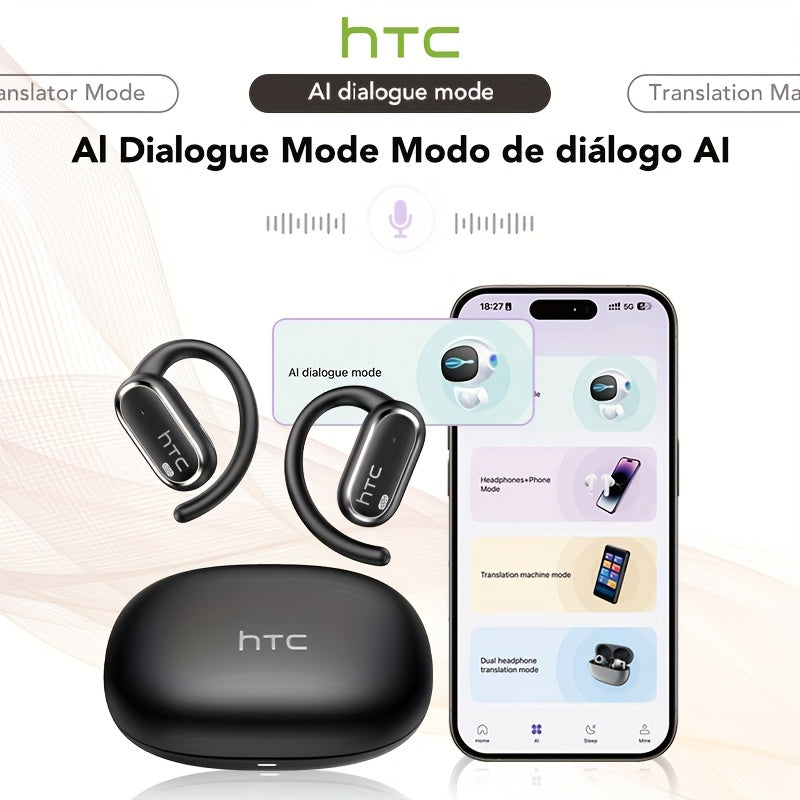 HTC NE03 Open OWS Wireless Headset Supports 135 Languages Real Real-time Translation Earbuds Call Noise Cancelling