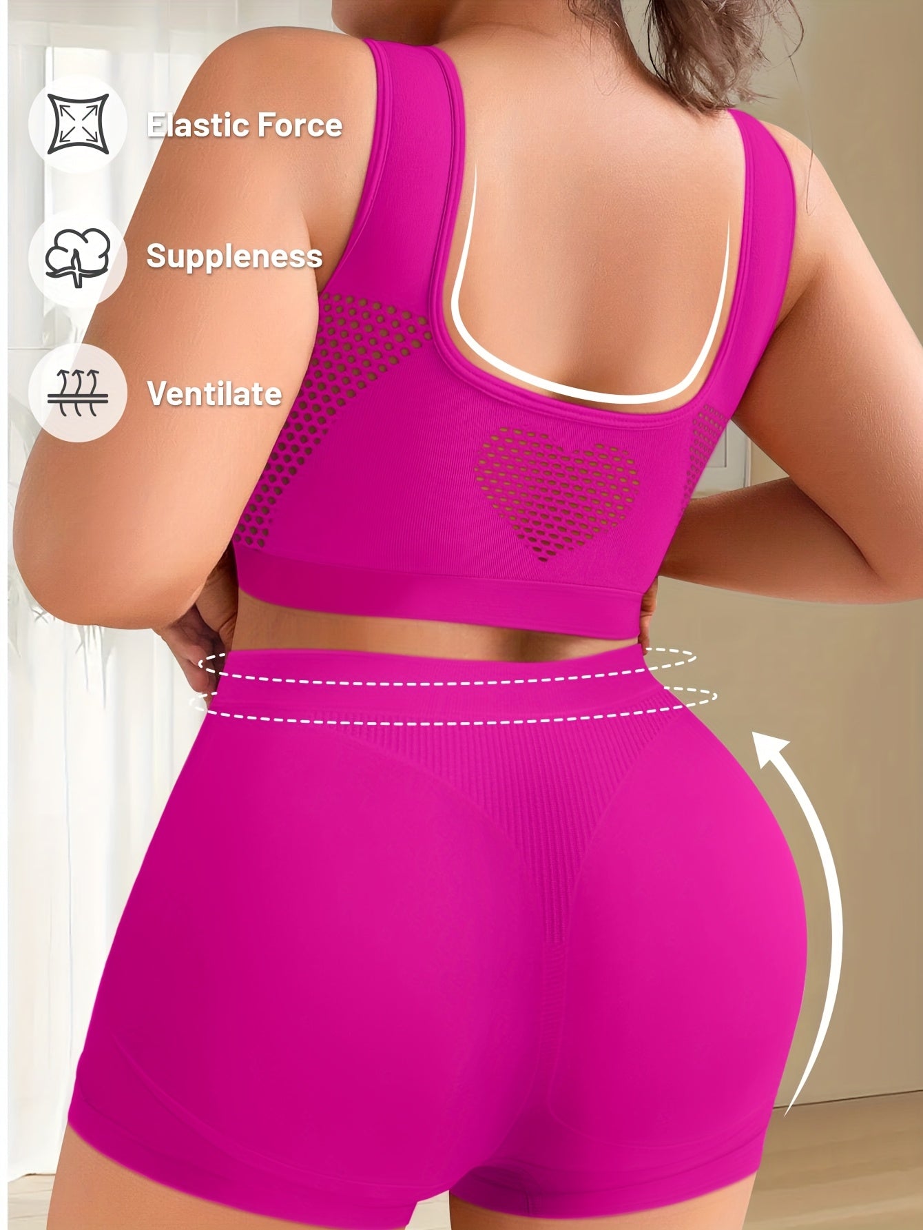 One Set Women's Plus Size Lingerie Bra and Panty Set Seamless Top Oversized Comfortable Loose Home Leisure Sports Bra