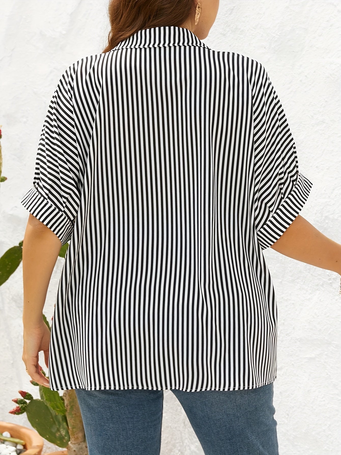 Women's Plus Size Striped Shirt
