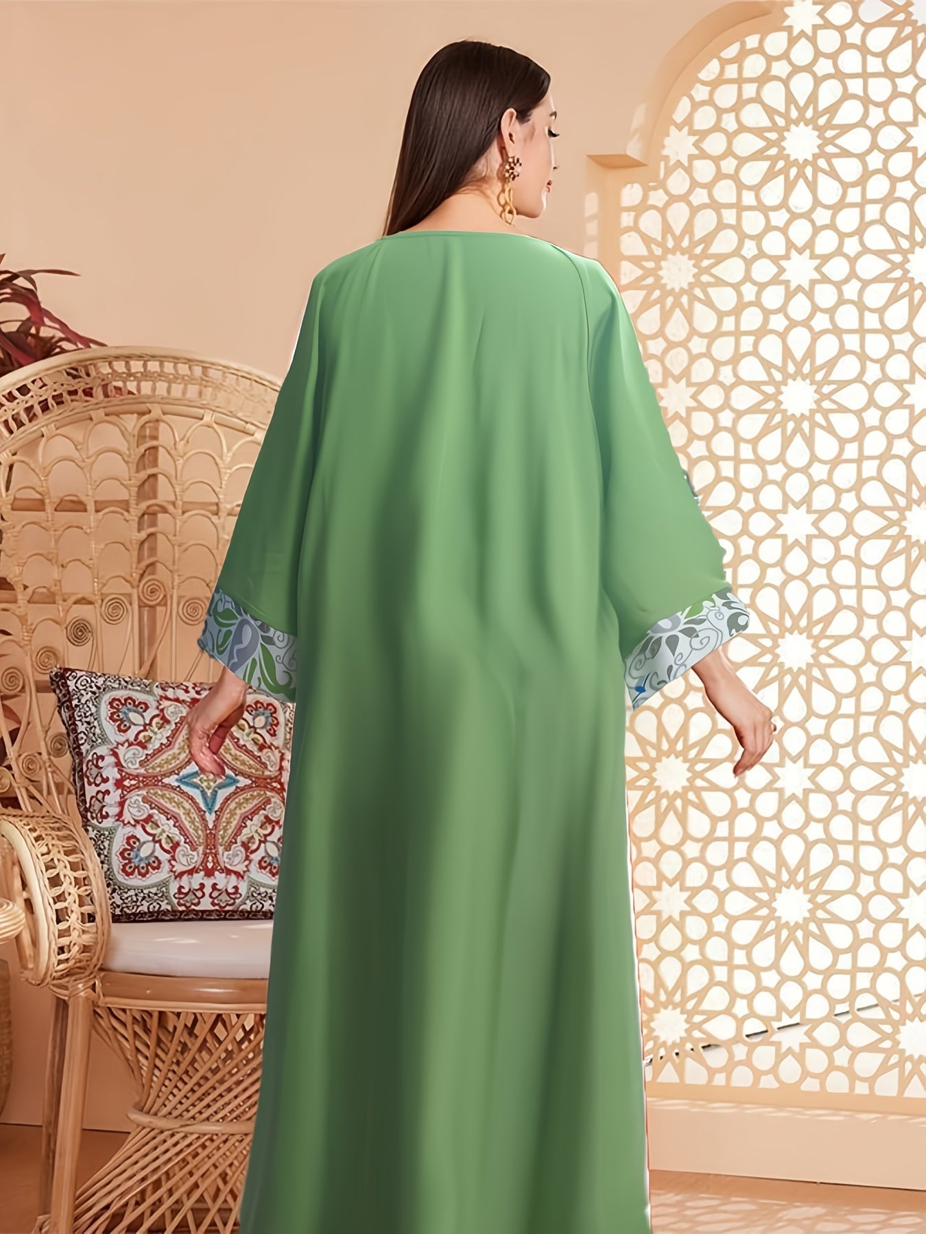 Middle East European and American Spring Summer Floral Print Dress