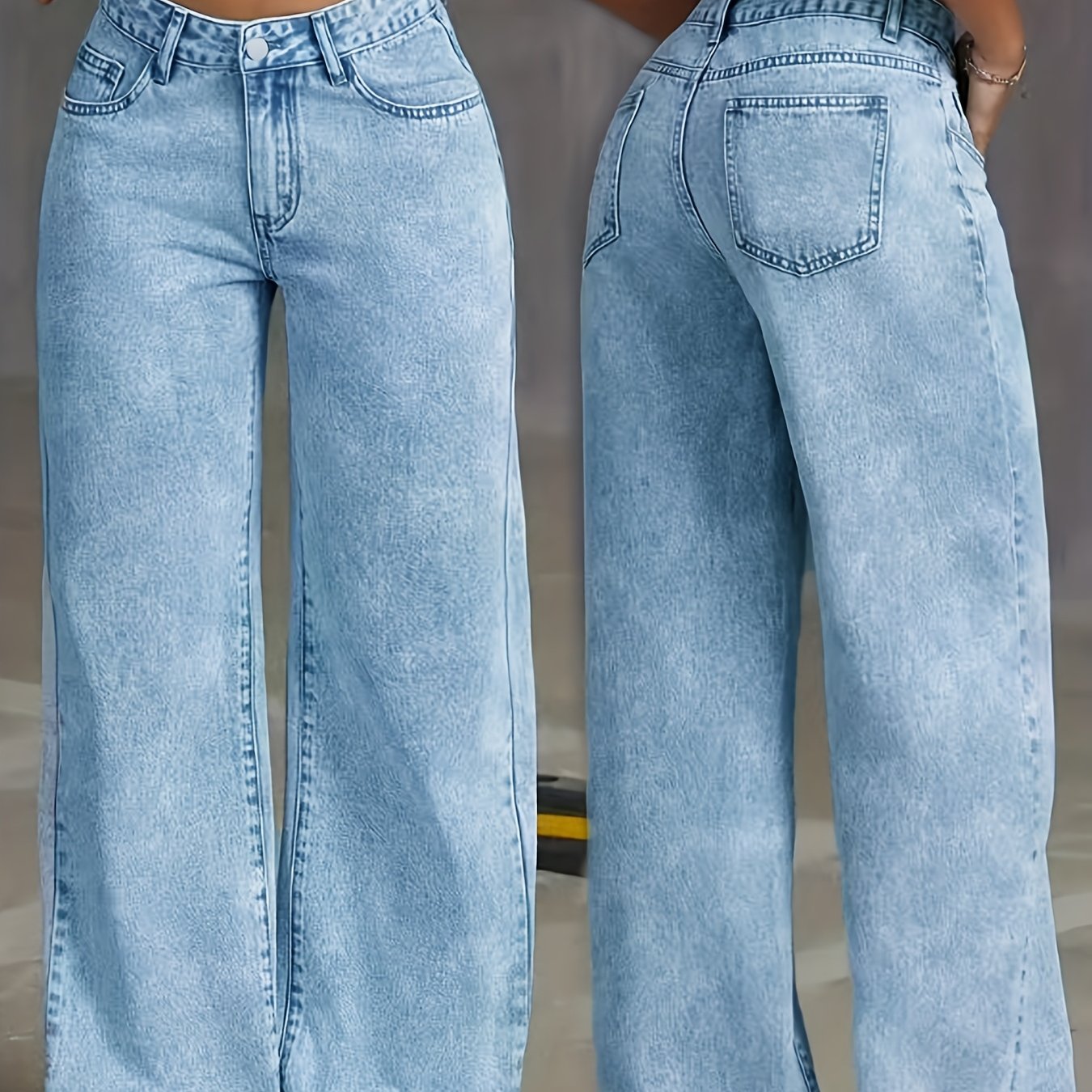 Plus-Size Stretchy Jeans for Women, Featuring a Classic Washed Snowflake Design, Comfortable Fit